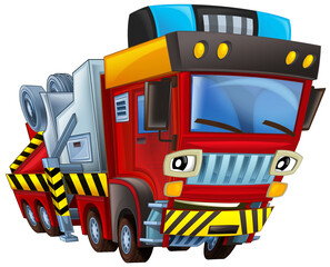 Cartoon firetruck monster truck isolated illustration for children © honeyflavour