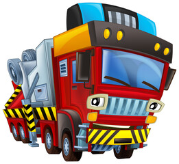 Cartoon firetruck monster truck isolated illustration for children © honeyflavour