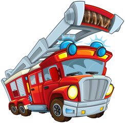 Cartoon firetruck monster truck isolated illustration for children © honeyflavour
