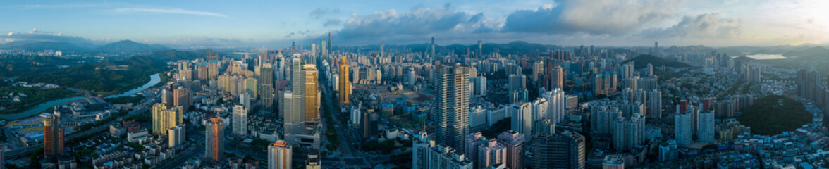 Fototapeta na wymiar Shenzhen ,China - Circa 2022: Aerial view of landscape in shenzhen city, China