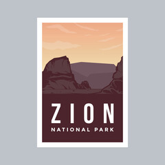 Zion National Park poster illustration design.