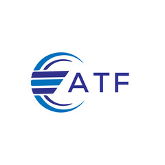 Fototapeta ATF letter logo. ATF blue image on white background. ATF vector logo design for entrepreneur and business. ATF best icon. 
 obraz