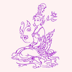 person in the water vector for card illustration decoration