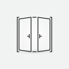 Open Doors linear vector concept icon or logo