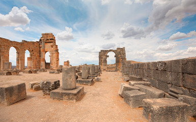Archaeological Site of Volubilis, ancient Roman empire city - Morocco