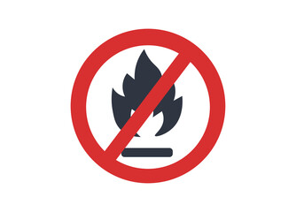 No fire sign icon on white background.
