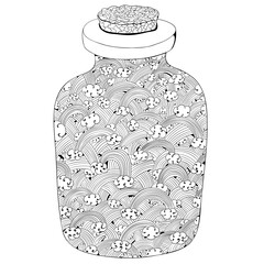 The rainbow is sealed in a bottle. Marinade with rainbow flavor.  Emotions in the jar.