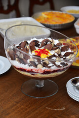 cream with fruit and chocolate
