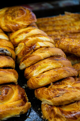Pastries on the patisserie counter