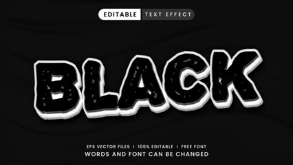 Black 3D Editable Text Effect  Style