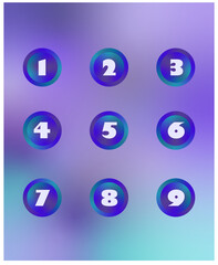 Arabic numerals. Set of decorative numbers, children's drawing with white chalk on a black board. Numeric signs. Line drawing. Vector illustration isolated.