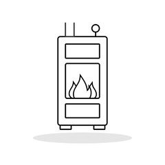 Solid fuel boiler icon in trendy flat style. House central heater symbol for your web site design, logo, app, UI Vector EPS 10.