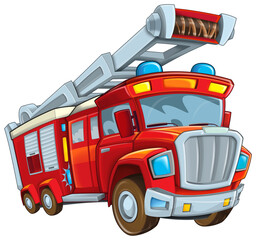 Cartoon firetruck monster truck isolated illustration for children © honeyflavour