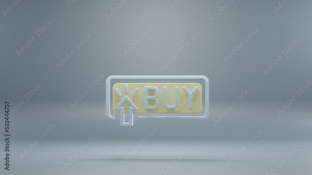 Poster Beautiful abstract Sale Badge with yellow light symbol icons on a blue background. 3d rendering illustration. Background pattern for design. Online Shopping. Loops video.