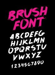 Bold hand drawn alphabet in style grung