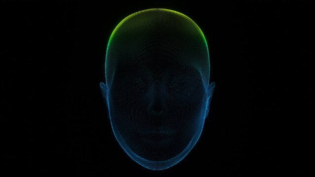Facial Recognition Scan: 3D Animated Loop Background