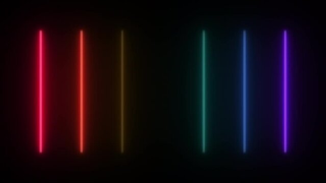 Concept 89-N1 Animated abstract neon light with led light effect and flickering pattern.
