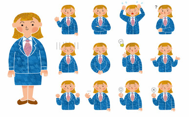 若手　女性　ビジネスパーソンのセット