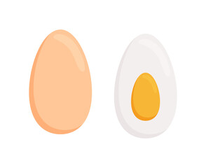Whole and half, sliced eggs