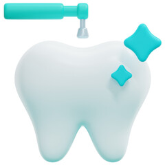 dental cleaning 3d render icon illustration