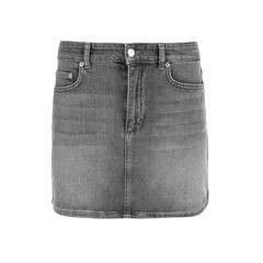 Women's short gray denim skirt