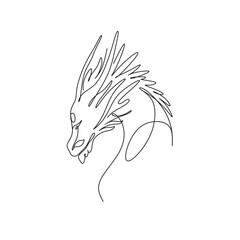 Dragon line on the white background