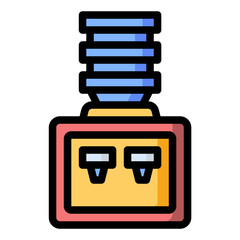 Dispenser icon. Flat icon illustration with outline and transparent background
