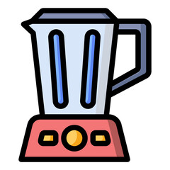 Blender icon. Flat icon illustration with outline and transparent background