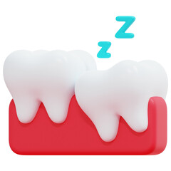 wisdom tooth 3d render icon illustration