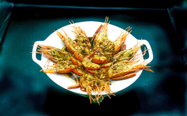 Stir-fried Lobster isolation background