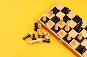 top view chess game. High quality photo