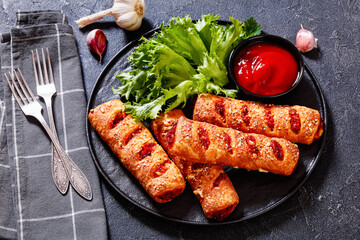 chorizo and semi-dried tomato puff pastry rolls