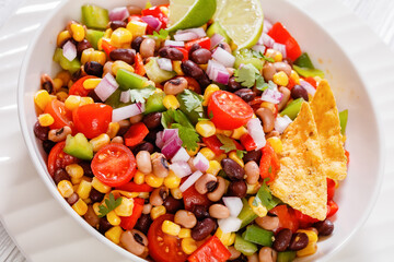 Black Bean Salad with Black-Eyed Peas and veggies