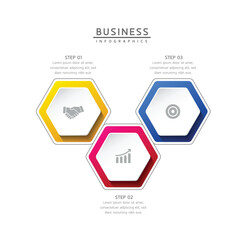 Connecting Steps business Infographic Template with 3 Elements