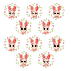  Vector seamless pattern with cute bunny