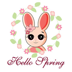 Hello spring postcard. Posters or banners for website