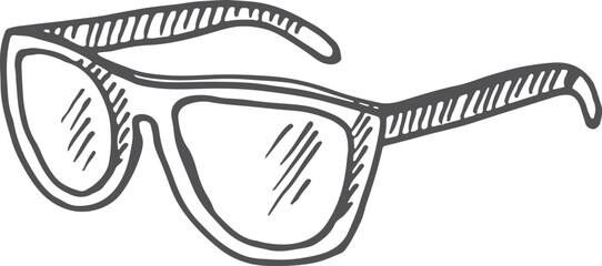 Glasses sketch. Sunglasses icon. Hand drawn accessory