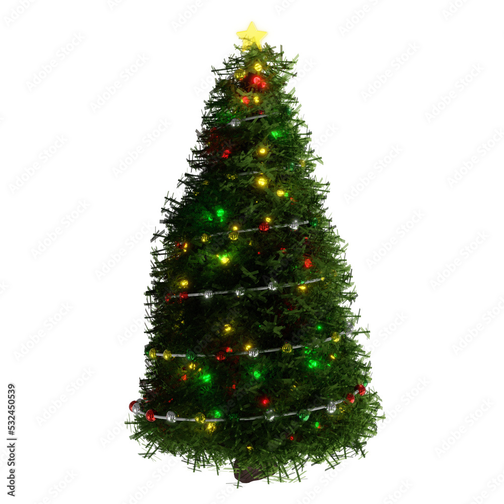 Wall mural Christmas tree isolated