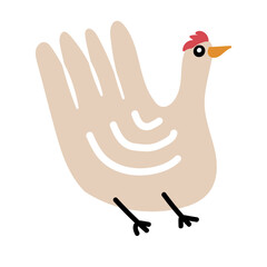 cute chicken childish hand drawn vector element