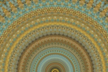 art deco style turquoise gold and brown coloured patterns and design