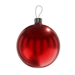 Nice red christmas ball isolated on transparent background.