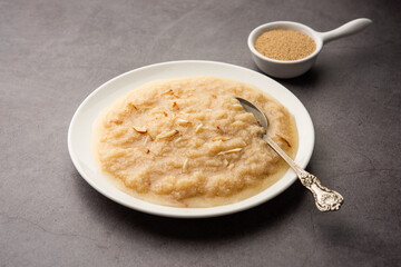 Khas Khas ka Halwa also called Post Halva or sheera or sooji made using poppy seeds, ghee and sugar