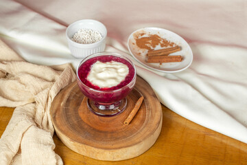 Brazilian dessert called sagu in wine version. Traditional from southern Brazil