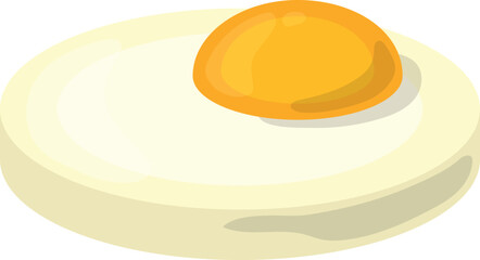 Fried egg cartoon icon. Round burger piece
