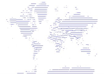 Fototapeta premium The World map line in blue