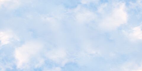 Natural and fresh winter morning of cloudy blue sky, Fluffy, puffy, fresh and shinny clouds on a windy sky, Panorama sky and cloud of winter morning, fantastic fuzzy and puffy blue sky for design.