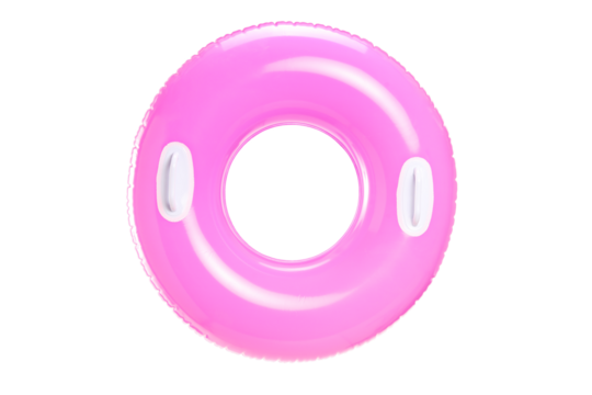 Stufio shot of a pink swimming ring
