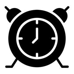 alarm clock glyph icon