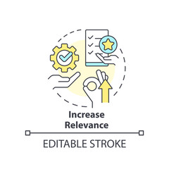 Increase relevance concept icon. Valuable products. Managing prices abstract idea thin line illustration. Isolated outline drawing. Editable stroke. Arial, Myriad Pro-Bold fonts used