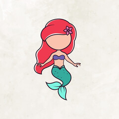 Cute faceless princess character vector